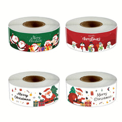 Christmas Rectangle Sticker Sealing Sticker Packaging Decoration Adhesive Label