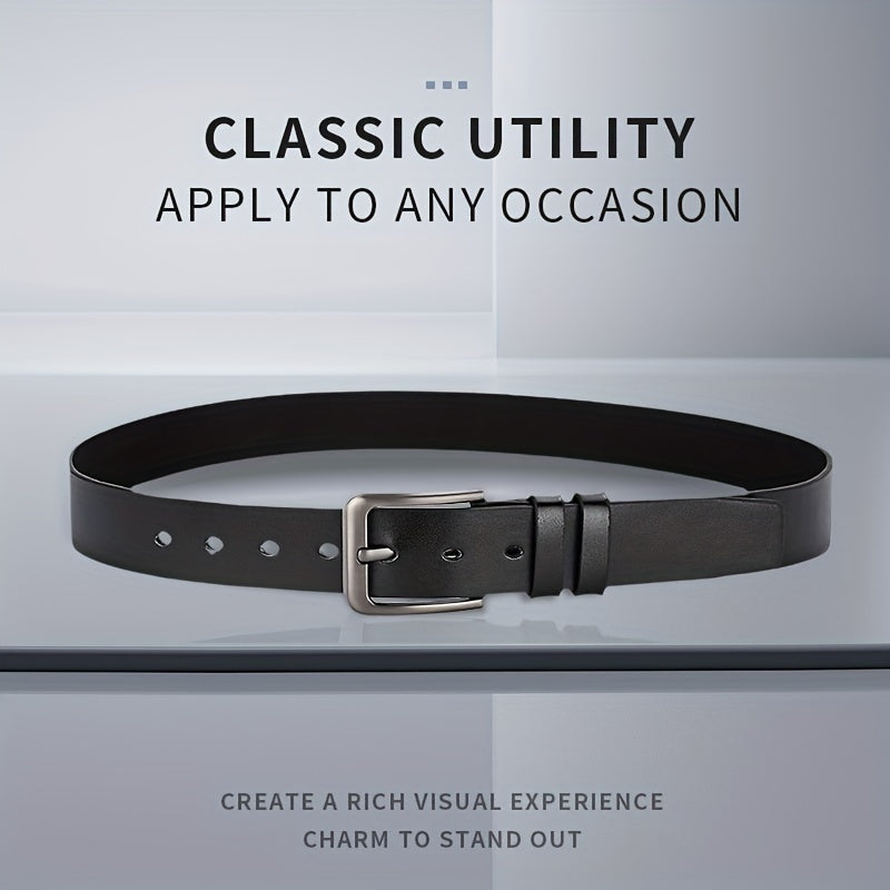 Men's PU Leather Formal Dress Belt for Outdoor Party