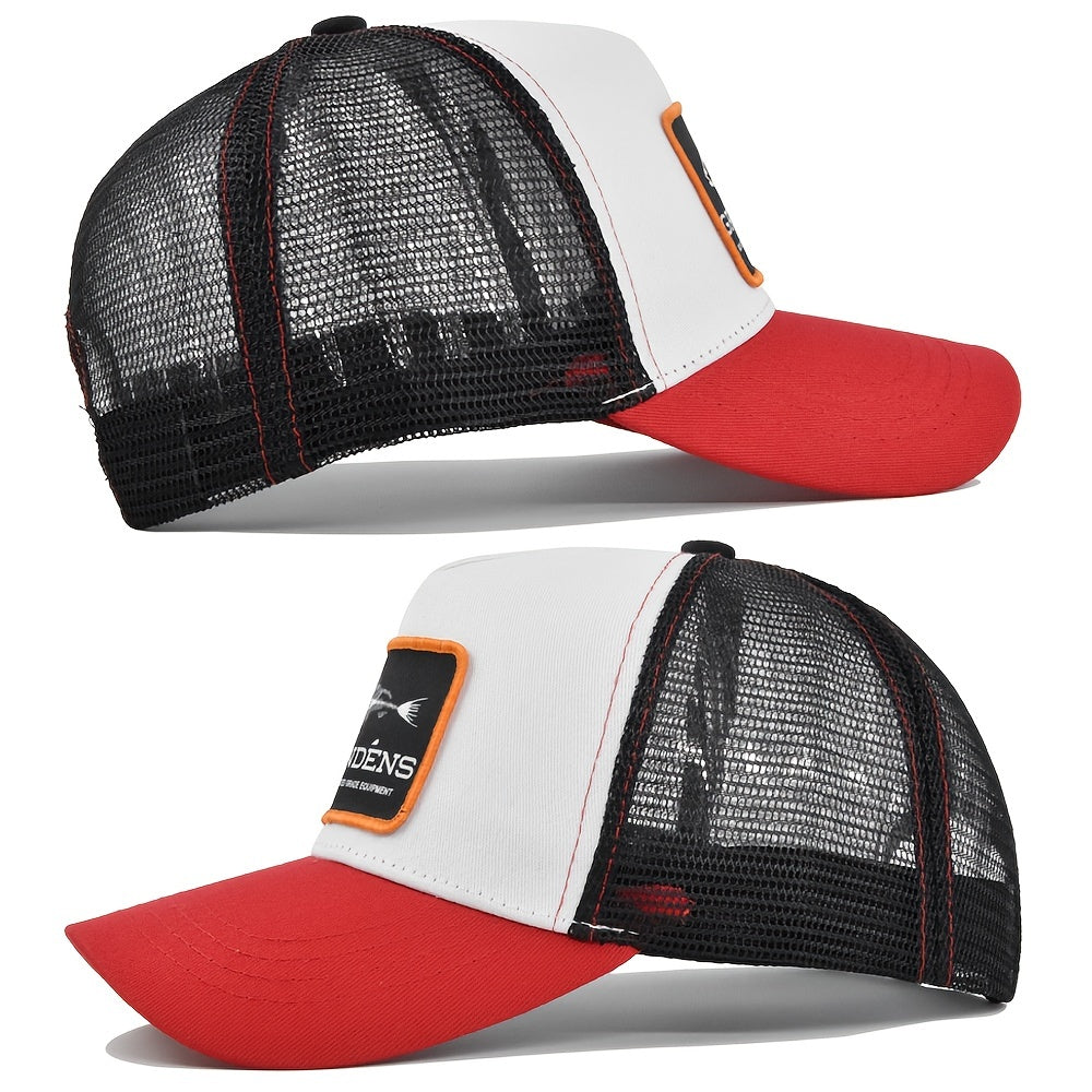Breathable Fish Bone Embroidered Trucker Cap