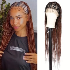 Knotless Box Braided Wigs Full Lace Cornrow Braid Hair Wigs