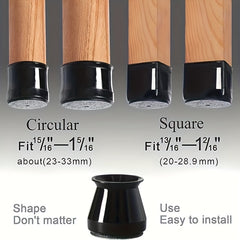 12pcs Felt Silicone Chair Foot Cover Protective Cover Mute Wear-resistant