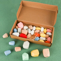 Montessori Balance Wooden Colorful Stones Stacking Game