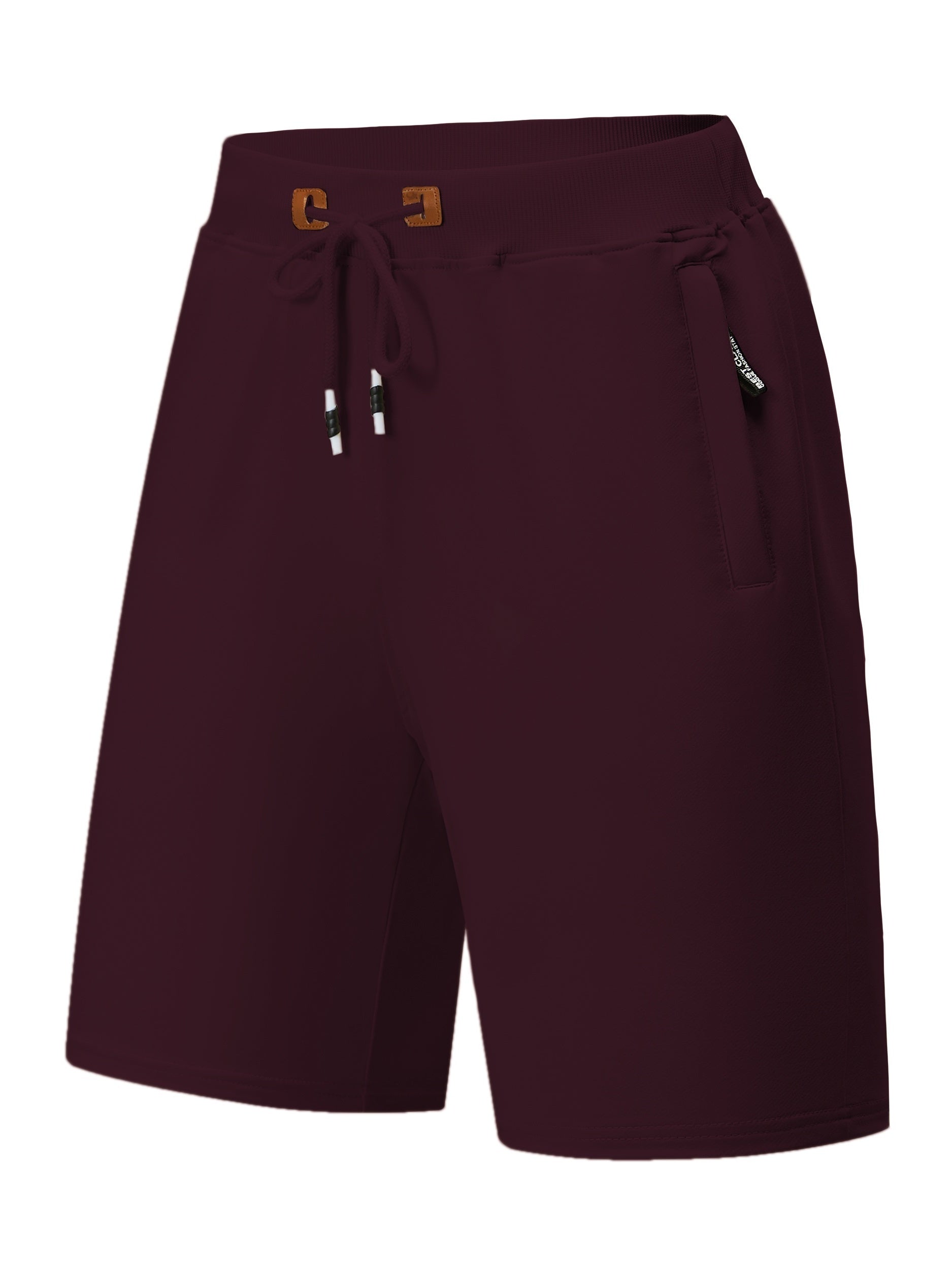 Men's Casual Fit Drawstring Shorts Elastic Waist Zip Pockets
