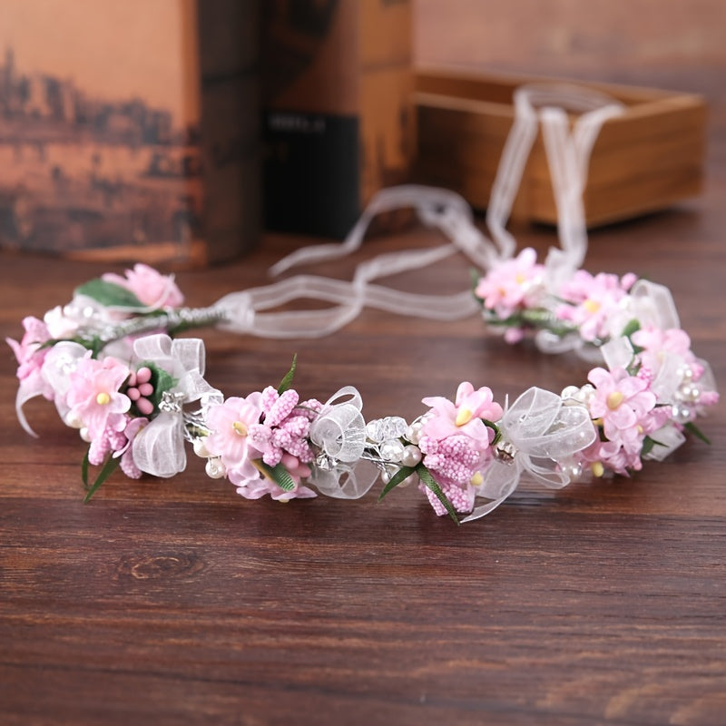 Flower Leaf Bridal Headband Tiara For Women Bride Party Wedding