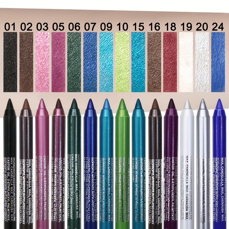 12-Color Waterproof Pearly Eyeshadow Eyeliner Pen Set