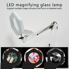 LED Clamp Magnifying Lamp With Cover Metal Magnifying Lamp With Stand