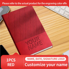 Personalized A5 Softcover Notebook with Name & Logo - Green/Red/Orange/Gray