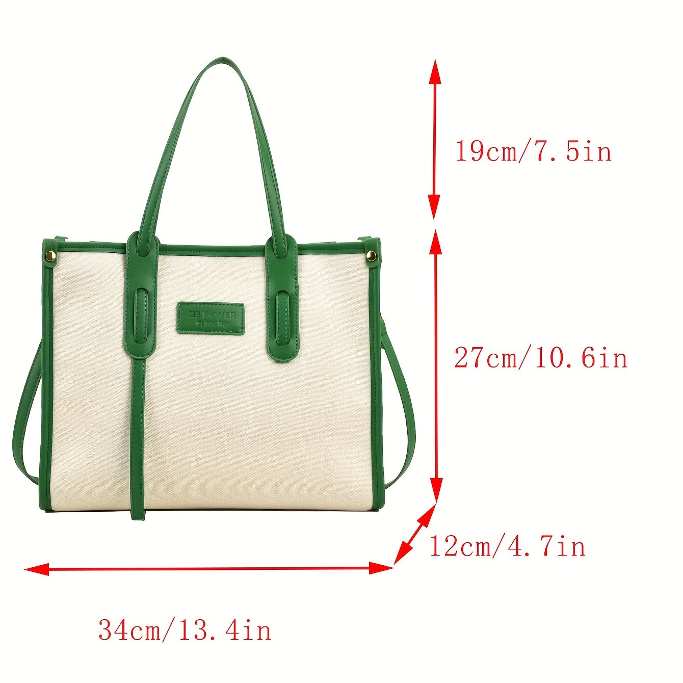Large Canvas Crossbody Tote Bag for Work School
