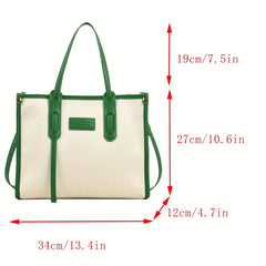 Large Canvas Crossbody Tote Bag for Work School