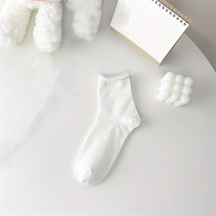 6 Pairs Mid Tube Socks Soft & Comfy Women's Stockings
