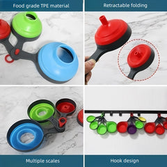 3pcs Folding Plastic Funnel Three piece Set Jam Funnel Kitchen Tools