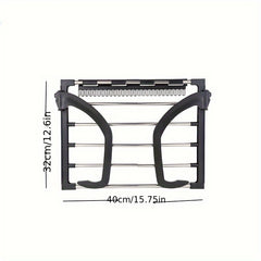 Folding Towel Drying Rack Stainless Steel Clothes Hanger Space Saver