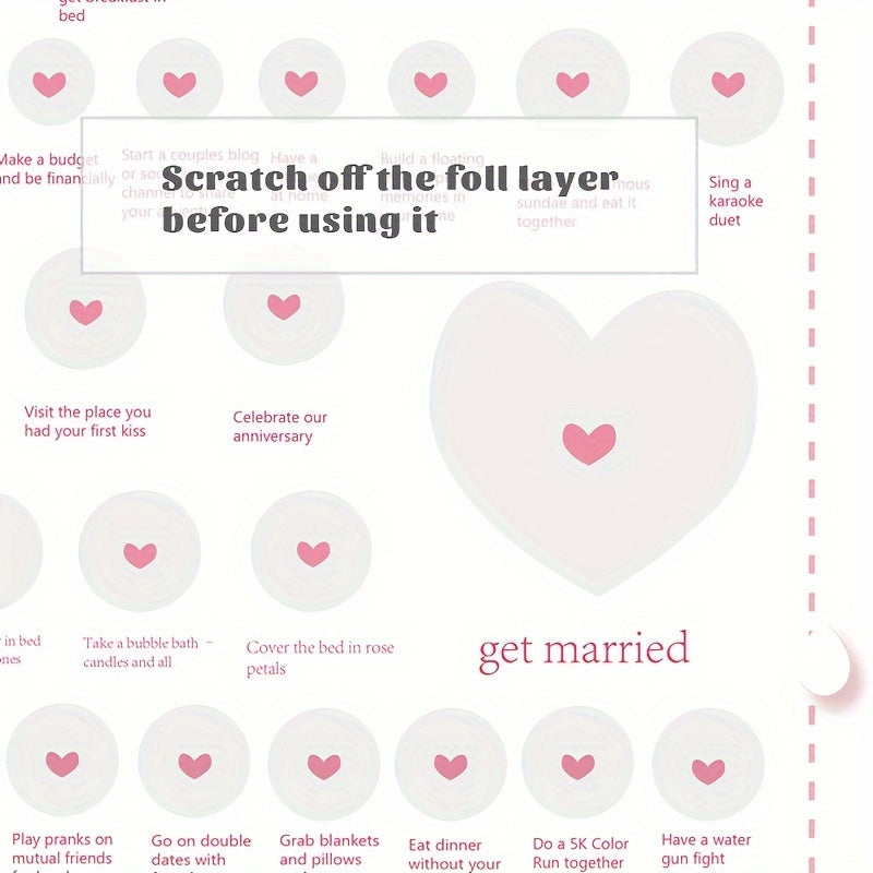 100 Dating Things For Couple Scratching Poster Random Event Romantic Dating Gift