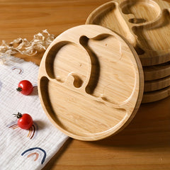 Baby Bamboo Wood Dinner Plate For Fruit Bread Salad Food
