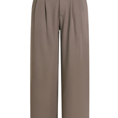 High Waist Pleated Tailored Pants Long Length Work Office Pants