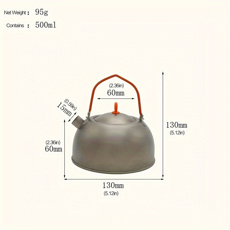 500ml Titanium Water Kettle for Camping and Home Kitchens
