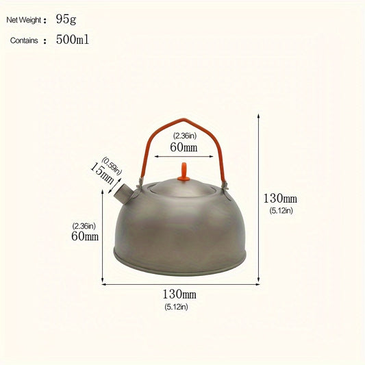 500ml Titanium Water Kettle for Camping and Home Kitchens