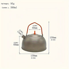 500ml Titanium Water Kettle for Camping and Home Kitchens