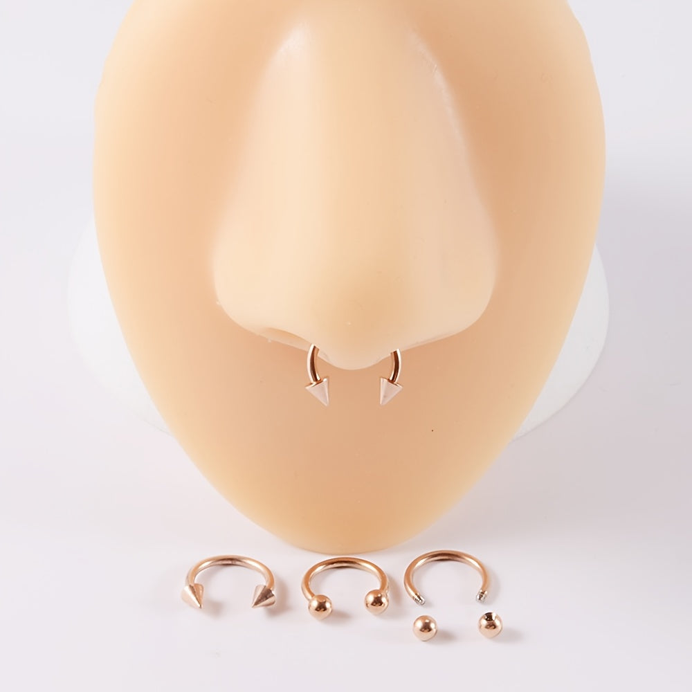 12PC Stainless Steel Body Piercing Jewelry Set 16G Nose Lip Tongue Cartilage