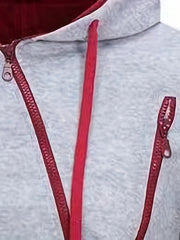 Men's Casual Zip Hoodie & Drawstring Sweatpants Set for Fall Winter