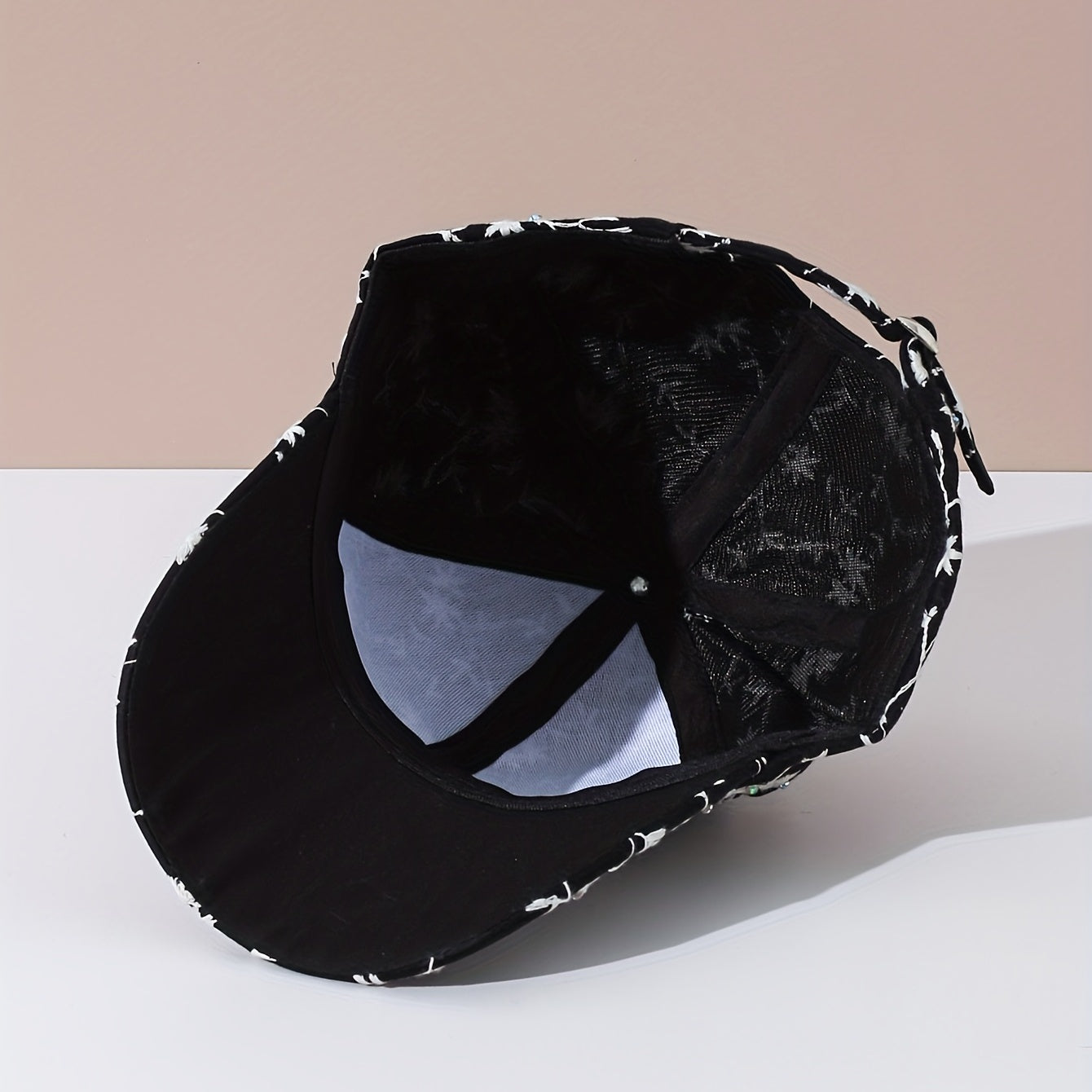 Rhinestone Flower Embroidery Baseball Cap & Adjustable Dad Hats