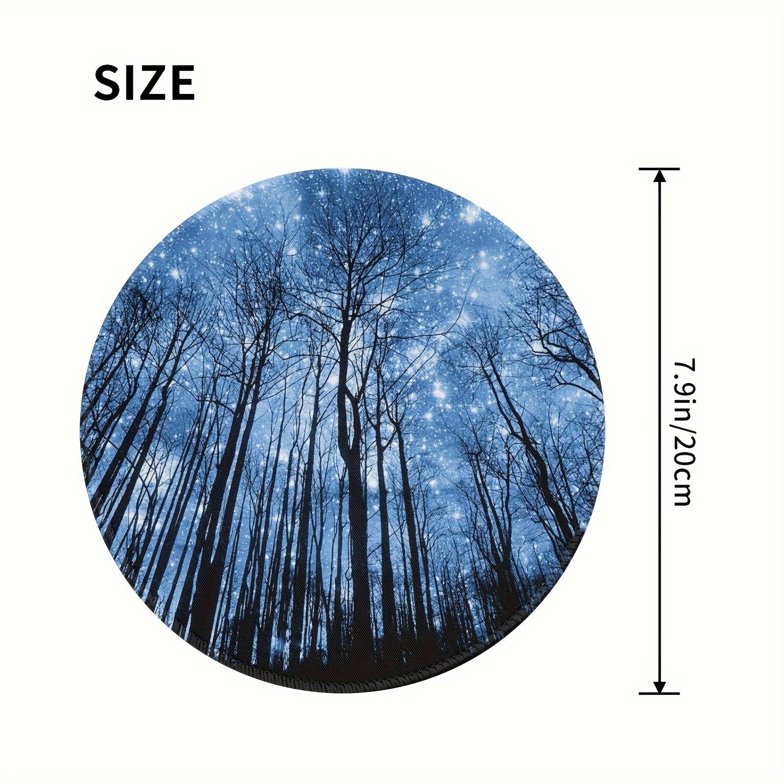 Circular Stitched Edge Mouse Pad - Star Tree Design