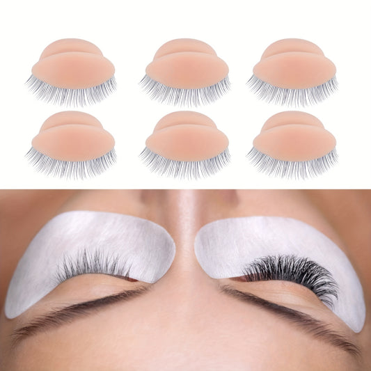 6 Pairs Replaceable Eyelids for Eyelash Training & Makeup Extension
