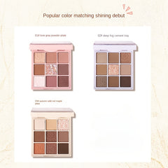 9-Color Eyeshadow Palette Matte Shimmer Blendable Powder