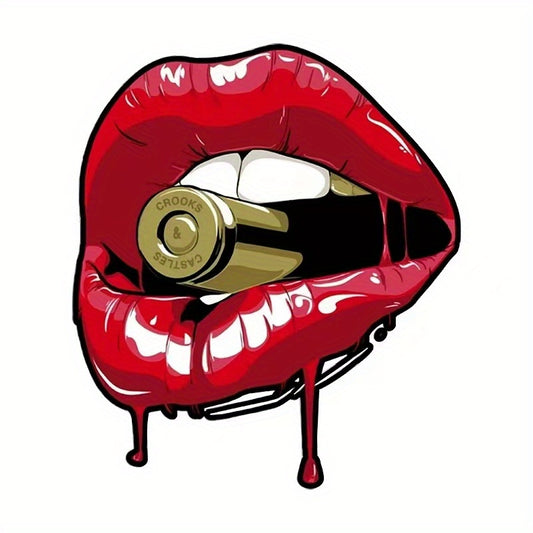 Bullet Lips Car Stickers Creative Decoration for Body Bumper Scratches