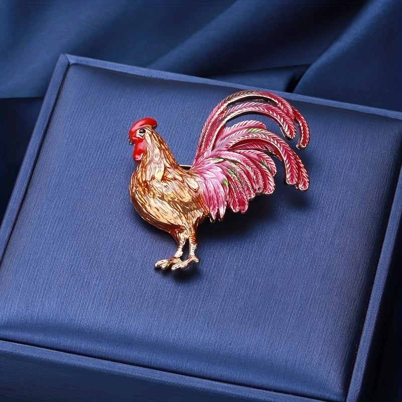 Rooster Brooch Enamel Jewelry Winter Accessories Brooch Pin for Men
