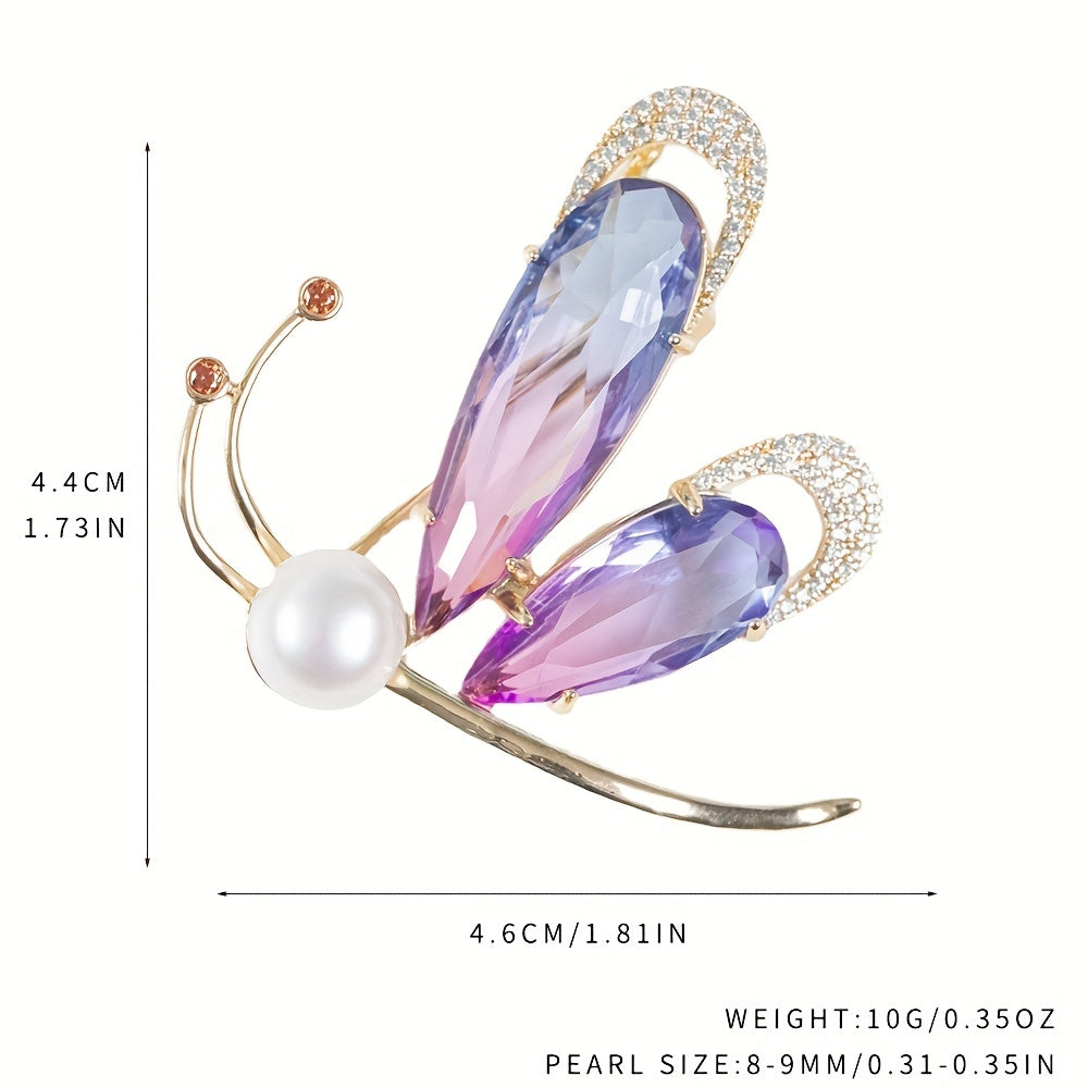 Colorful Butterfly Freshwater Pearl Brooch Pendant