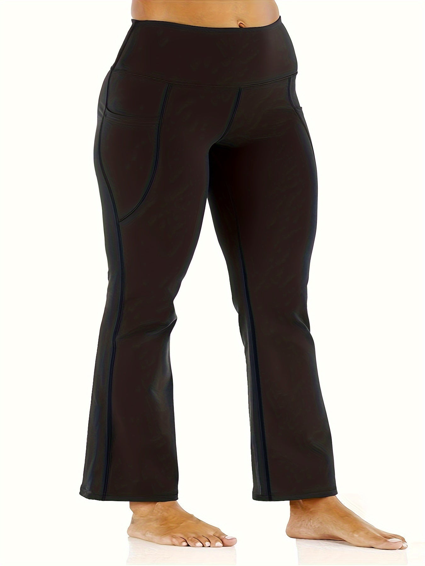  High Rise Flared Leg Yoga Pants with Pockets