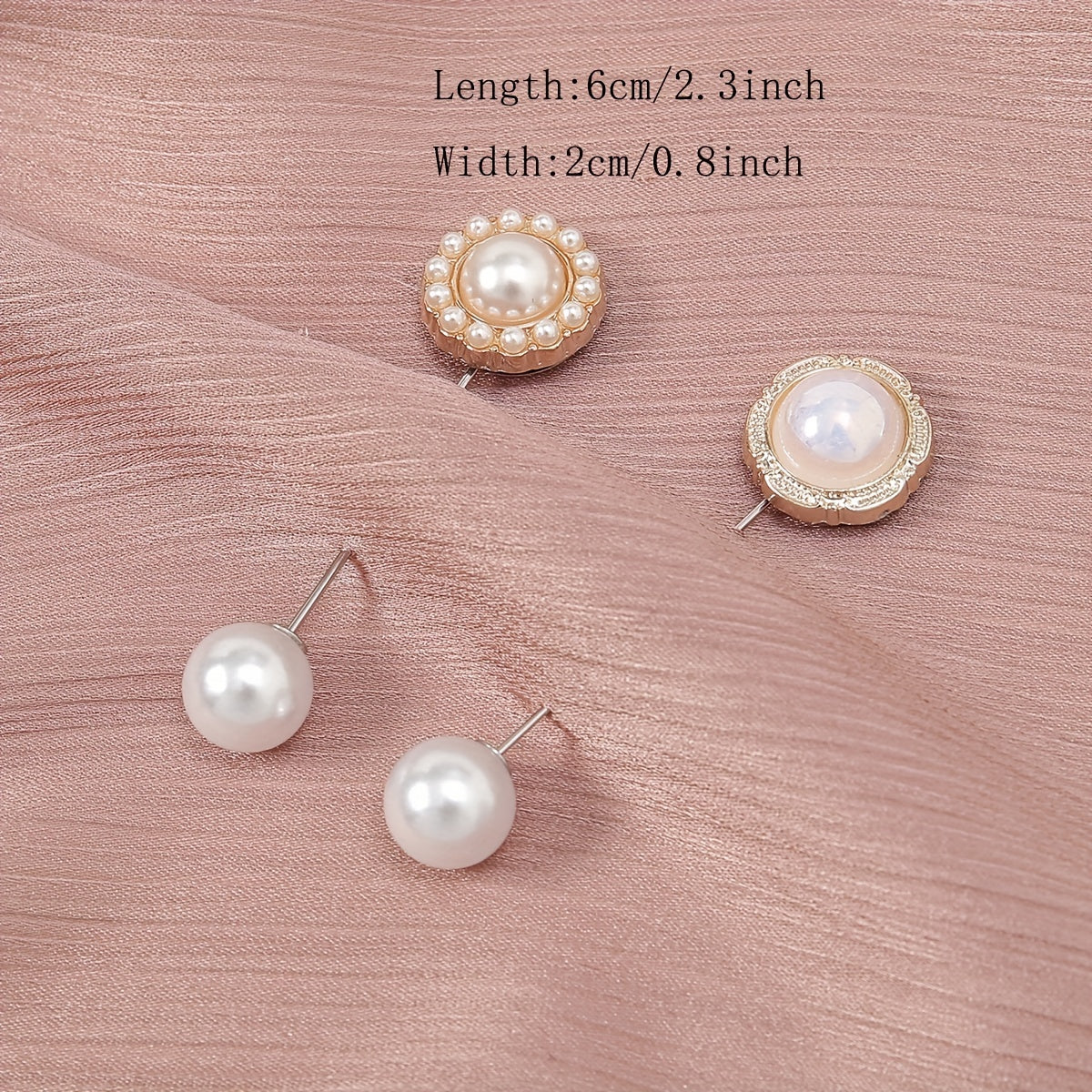 Golden Metal Faux Pearl Scarf Pin Shawl Buckle Women's Cardigan Clip