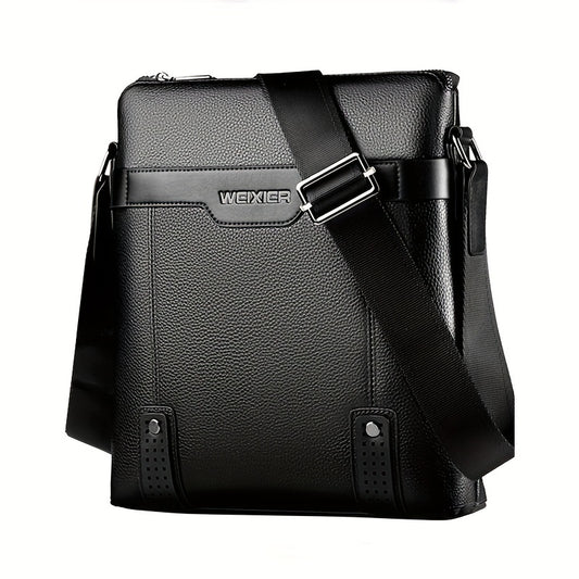 Men's Business PU Leather Crossbody Bag Large Capacity Messenger Bag