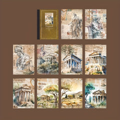 30 Pcs Retro Travel Theme Diary Collage Paper 12.4x8In, 17.7In