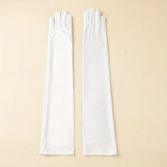Skinny Long Satin Bridal Gloves Wedding Dress Accessories