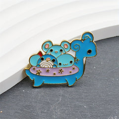 1pc Cartoon Alloy Brooch Animal Pin for Bag Pencil Case Personality Accessories