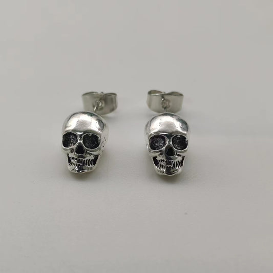 Explosive Gothic Skull Head Stud Earrings