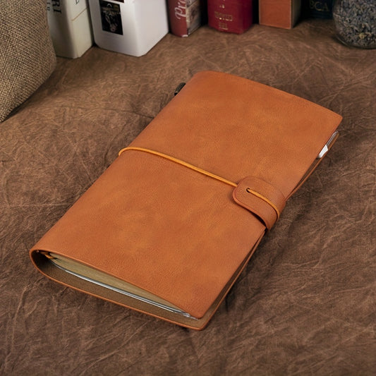Refillable Orange Leather Journal Notebook