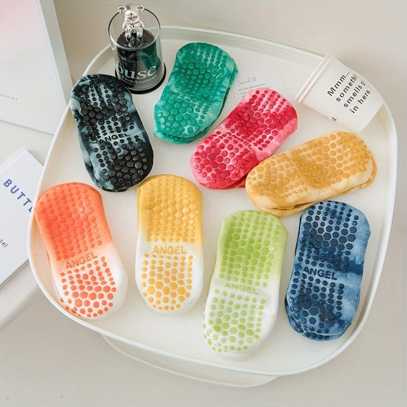 Tie Dyed Gradual Change Yoga Socks For Women Non-slip Low Top Socks
