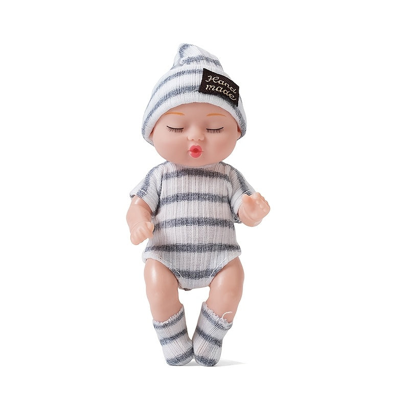 4 Inch Reborn Doll in Rainbow Onesie with Hat & Socks