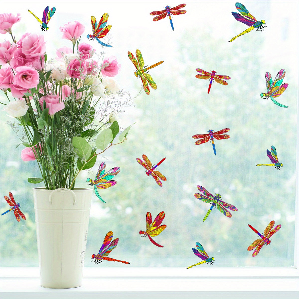 3pcs Dragonfly Window Decal Self adhesive Removable PVC Sticker