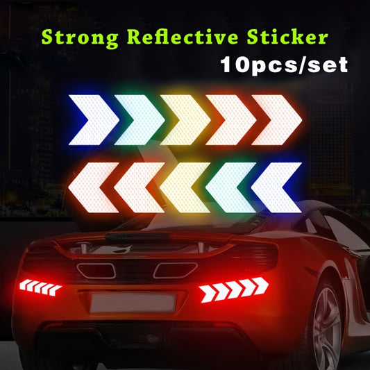 10pcs Arrow Reflective Sticker Set Bike Frame Car Motorcycle Bicycle Decal