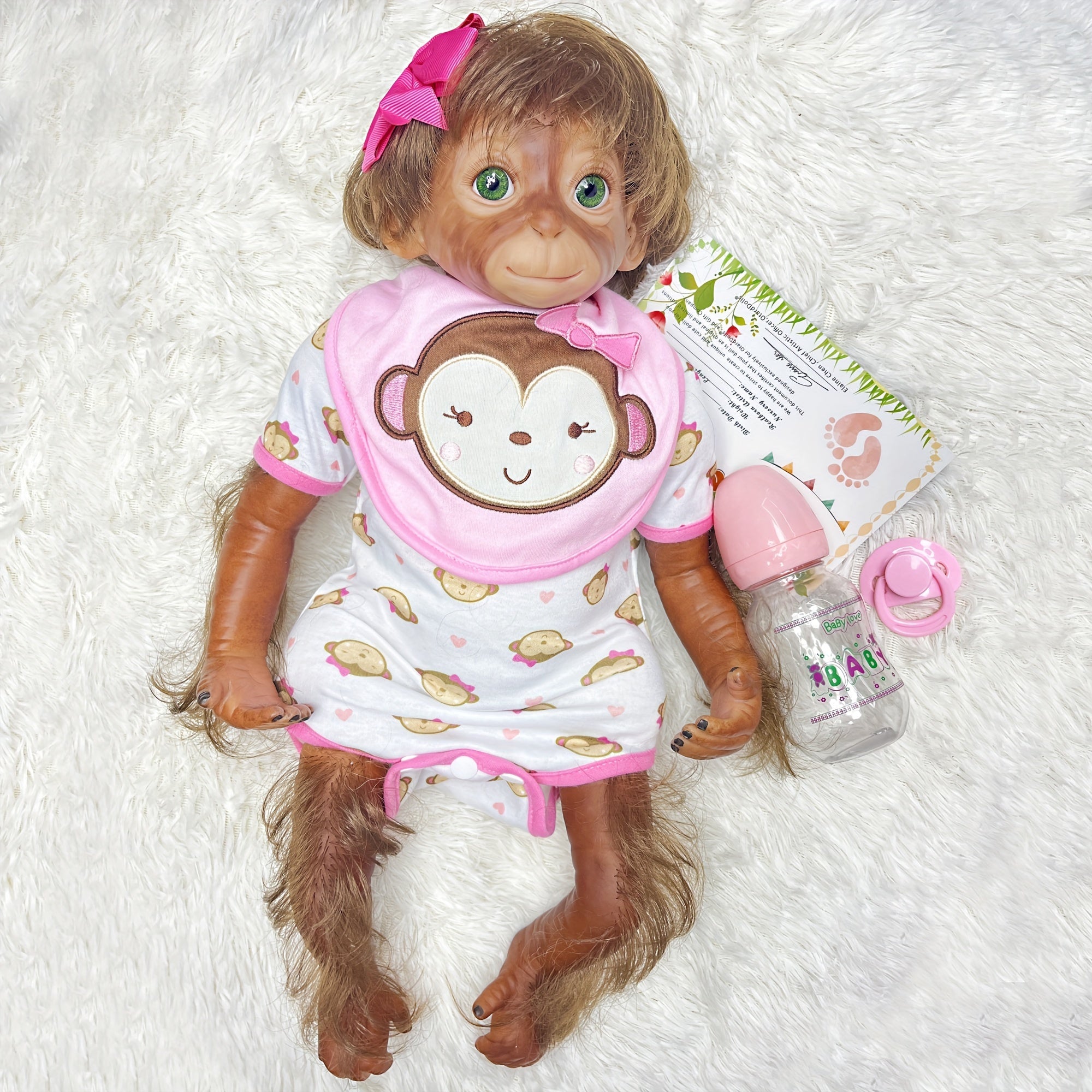 Reborn Toddler Doll Soft Touch Realistic Monkey Gift
