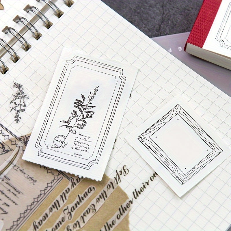 Retro Tearable Memo Book Floral Grid Message Note Pad