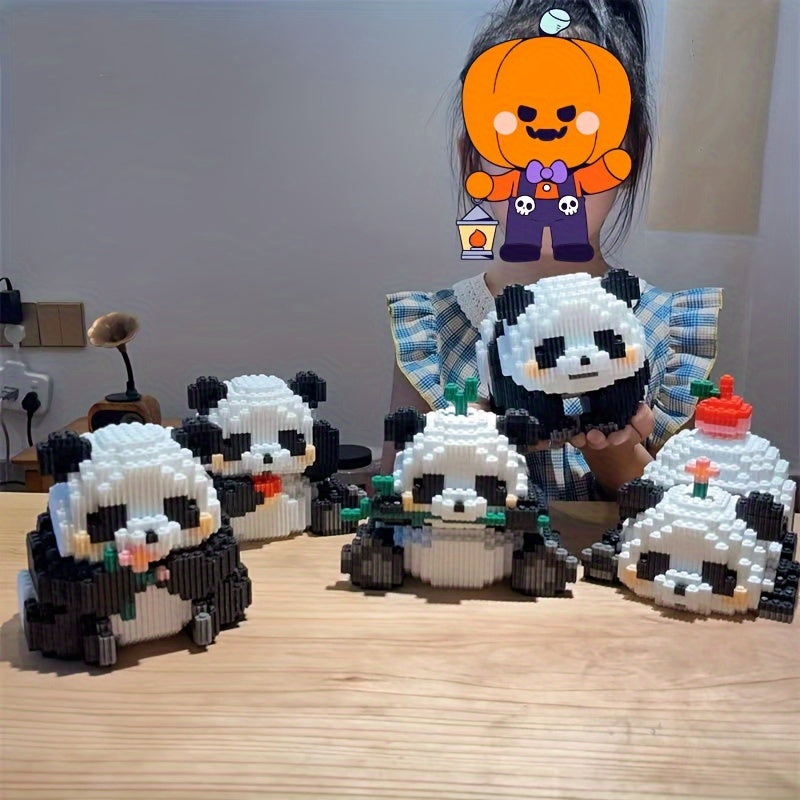 3000 Panda Model Building Blocks Set DIY 3D Puzzle Blocks Mixed Colors