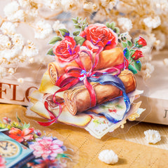 Colorful Retro Objects Flower Stickers Book
