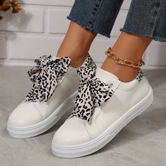 Leopard Print Sneakers Women's Casual Lace Up Lightweight Shoes