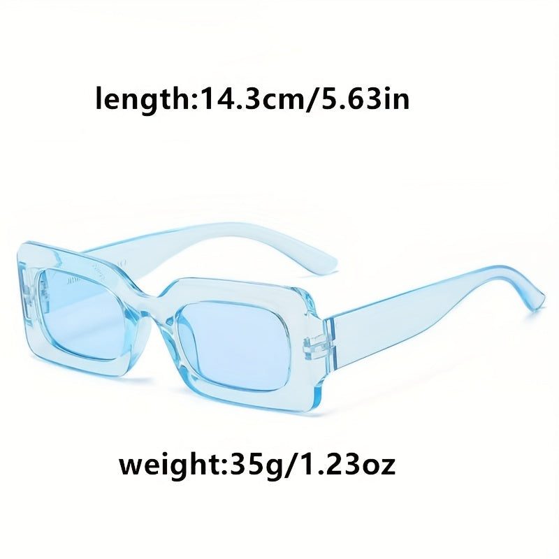 Y2K Rectangle Frame Sunglasses for Women Men Jelly Party Glasses UV400