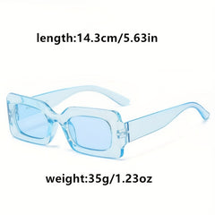 Y2K Rectangle Frame Sunglasses for Women Men Jelly Party Glasses UV400